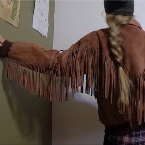 Vintage fox run fringe biker jacket FALL WEAR
